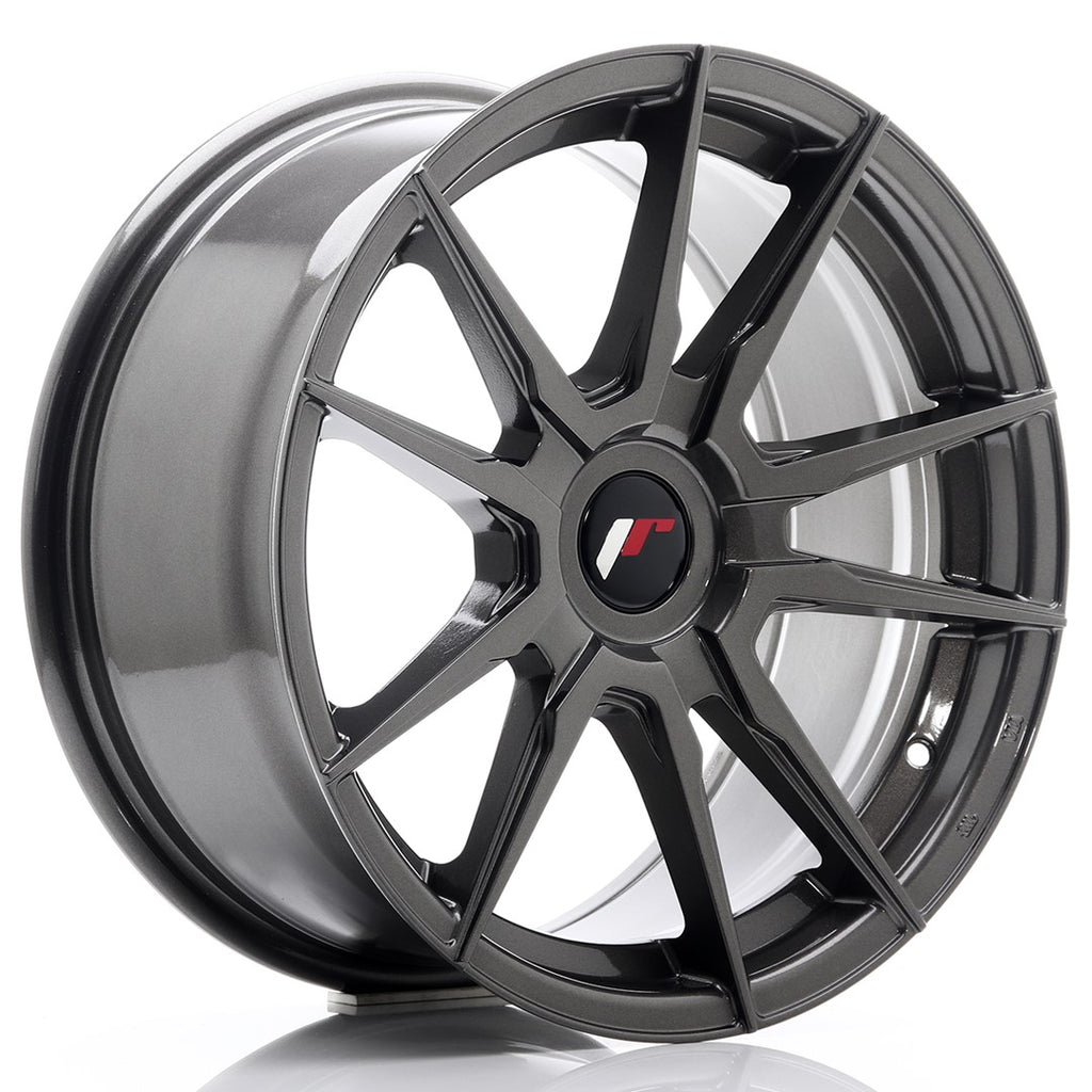 Cerchio in Lega JAPAN RACING JR21 17x8 ET35 con foratura su misura Hyper Gray