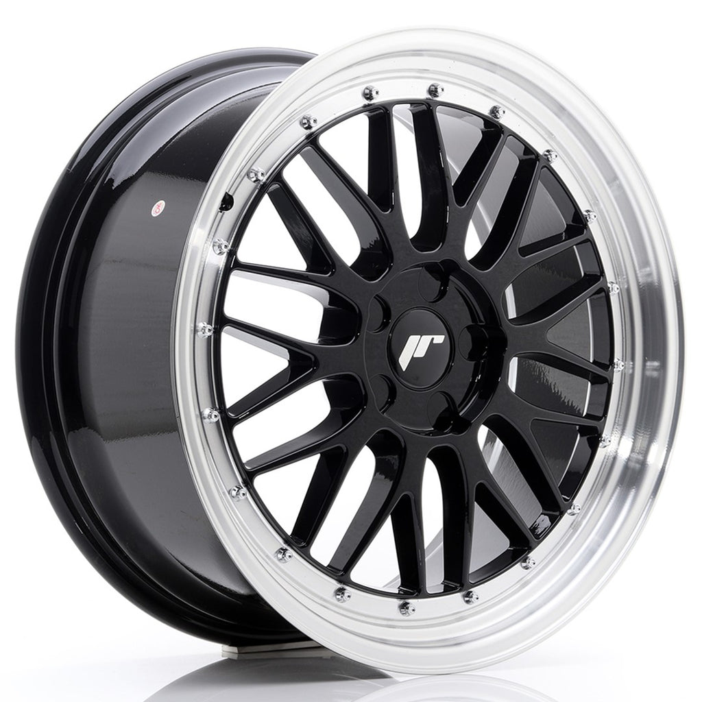 Cerchio in Lega JAPAN RACING JR23 19x8.5 ET20-50 5H con foratura su misura Gloss Black w/Machined Lip