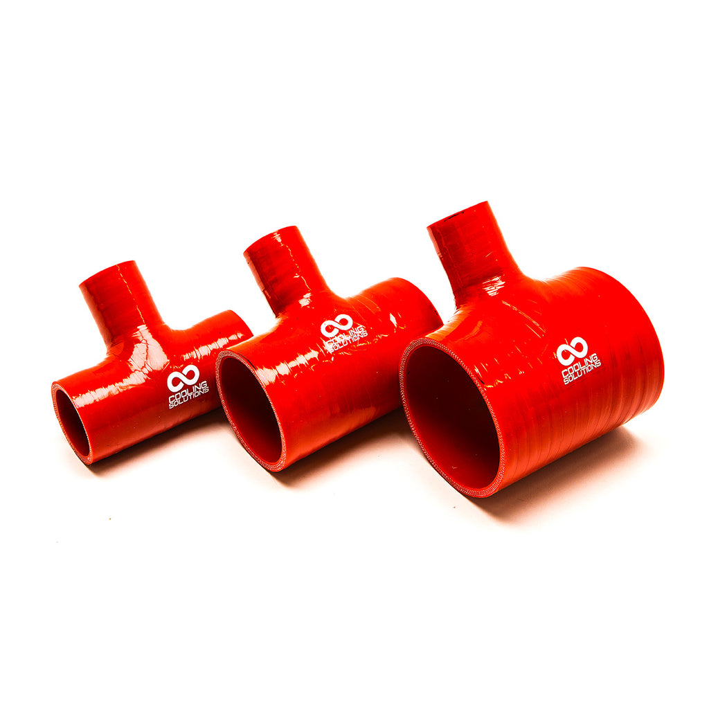 Manicotto a T in silicone con derivazione 25 mm | Cooling Solutions — Rosso