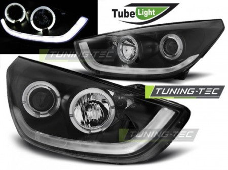 Fari Anteriori HYUNDAI TUCSON IX35 10-13 BLACK TUBE LIGHT