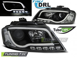Fari Anteriori TUBE LIGHT DRL BLACK per AUDI A3 8P 08-12