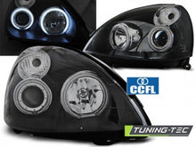 Carica l&#39;immagine nel visualizzatore di Gallery, Fari Anteriori RENAULT CLIO 2 06.01-09.05 ANGEL EYES CCFL BLACK