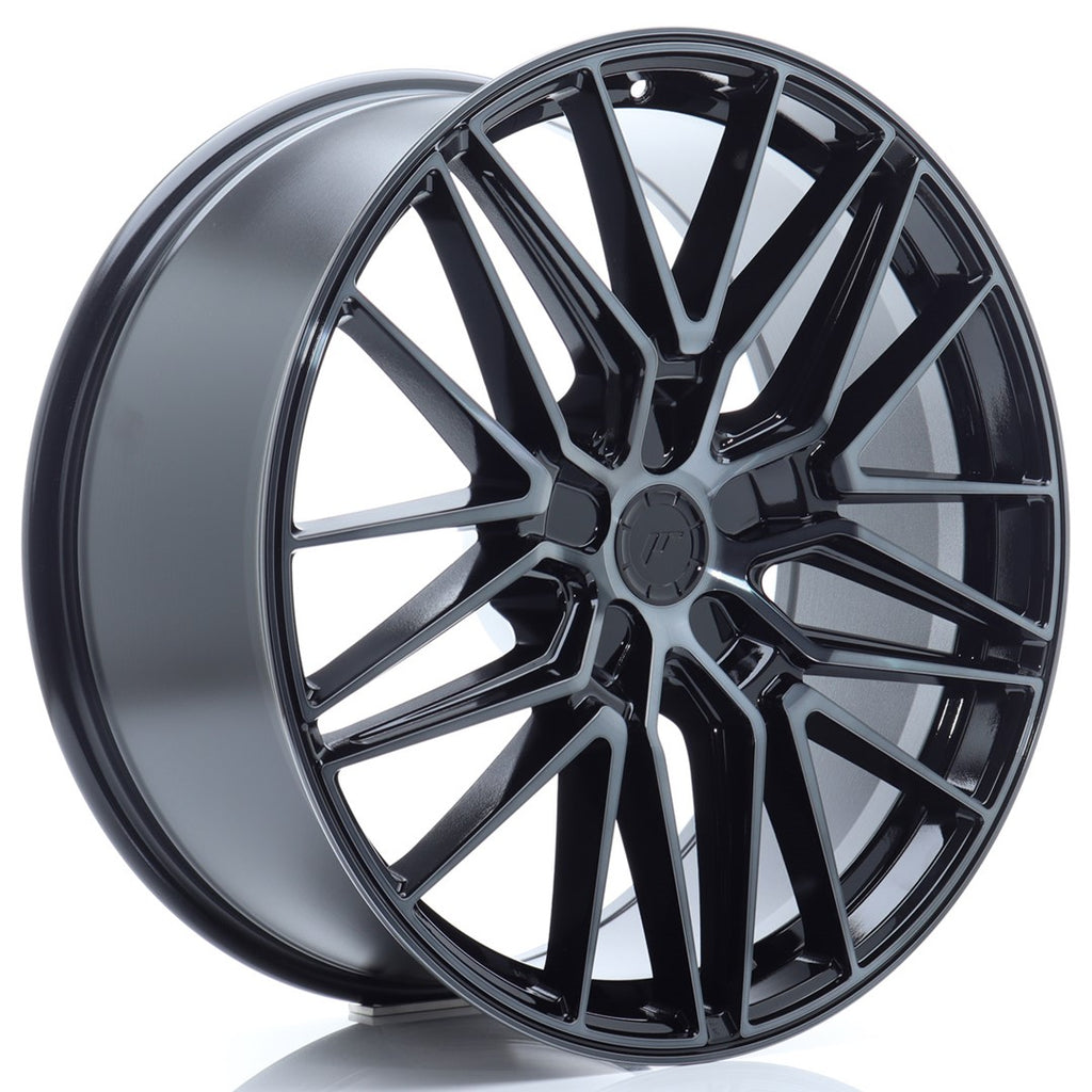 Cerchio in Lega JAPAN RACING JR38 21x9 ET10-52 5H con foratura su misura Black Brushed w/Tinted Face