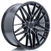 Load image into Gallery viewer, Cerchio in Lega JAPAN RACING JR38 21x9 ET10-52 5H con foratura su misura Black Brushed w/ Tinted Face