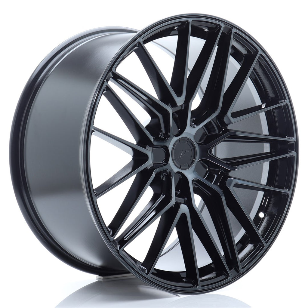 Cerchio in Lega JAPAN RACING JR38 21x9.5 ET0-35 5H con foratura su misura Black Brushed w/Tinted Face