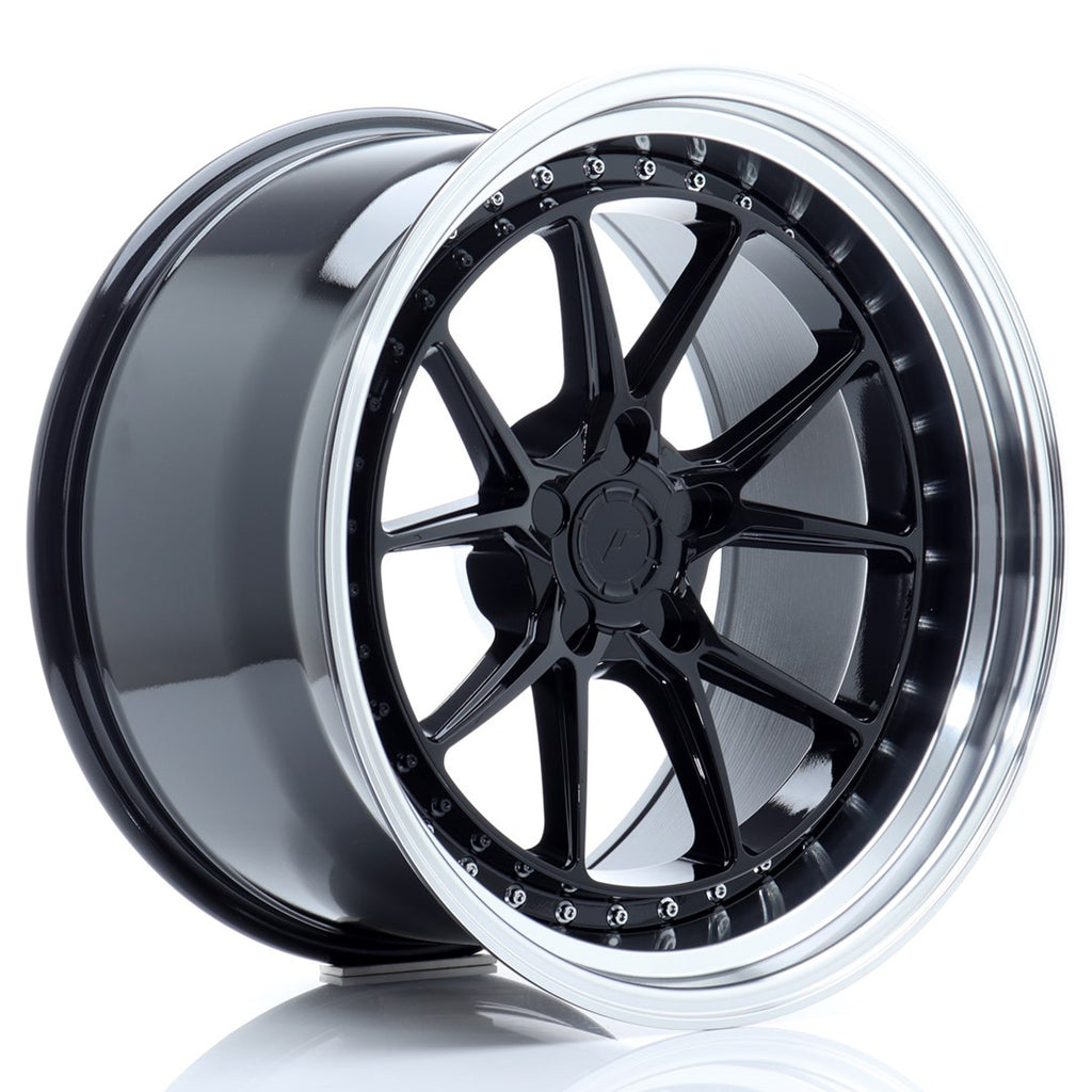 Cerchio in Lega JAPAN RACING JR39 19x11 ET0-25 5H con foratura su misura Glossy Black w/Machined Lip