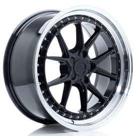 Cerchio in Lega JAPAN RACING JR39 19x8.5 ET15-35 5H con foratura su misura Gloss Black w/ Machined Lip