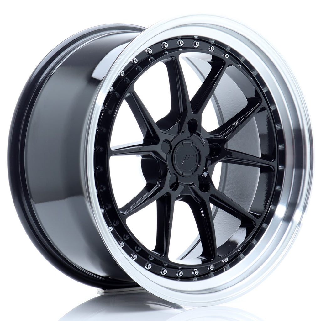 Cerchio in Lega JAPAN RACING JR39 19x9.5 ET15-35 5H con foratura su misura Glossy Black w/Machined Lip