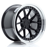 Cerchio in Lega JAPAN RACING JR39 18x10.5 ET15-22 5H con foratura su misura Glossy Black w/Machined Lip