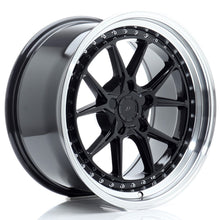 Load image into Gallery viewer, Cerchio in Lega JAPAN RACING JR39 18x9,5 ET15-35 5H con foratura su misura Gloss Black w/ Machined Lip