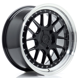 Cerchio in Lega JAPAN RACING JR40 18x8.5 ET15-35 5H con foratura su misura Gloss Black w/ Machined Lip