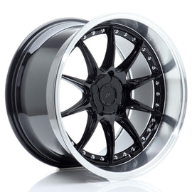 Cerchio in Lega JAPAN RACING JR41 18x10,5 ET15-25 5H con foratura su misura Gloss Black w/ Machined Lip
