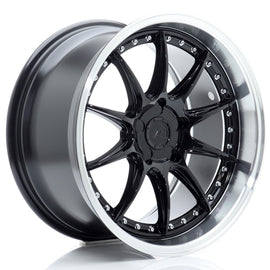 Cerchio in Lega JAPAN RACING JR41 18x9,5 ET15-35 5H con foratura su misura Gloss Black w/ Machined Lip
