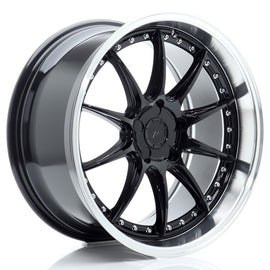Cerchio in Lega JAPAN RACING JR41 19x9.5 ET12-22 5H con foratura su misura Gloss Black w/ Machined Lip