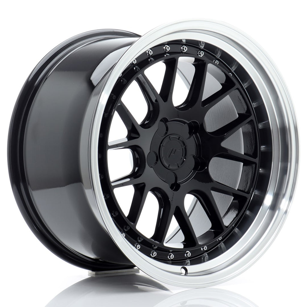 Cerchio in Lega JAPAN RACING JR40 18x10.5 ET15-22 5H con foratura su misura Gloss Black w/Machined Lip