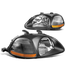 Carica l'immagine nel visualizzatore di Gallery, Fari Anteriori JDM Style SK-Import Neri Frecce Ambrate Honda Civic EK EJ Pre Facelift Phase 1