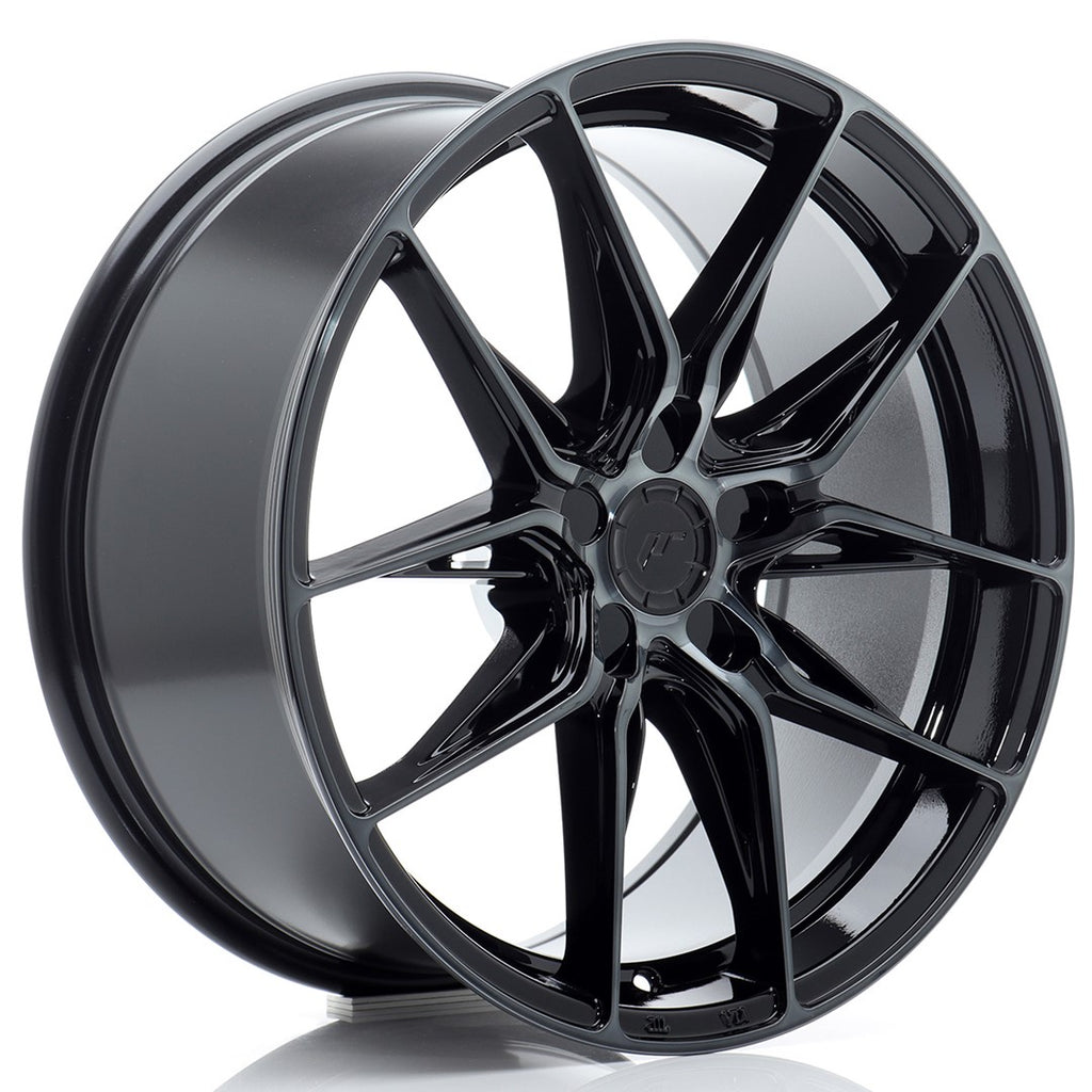 Cerchio in Lega JAPAN RACING JR44 18x8.5 ET20-48 5H con foratura su misura Black Machined w/ Tinted Face