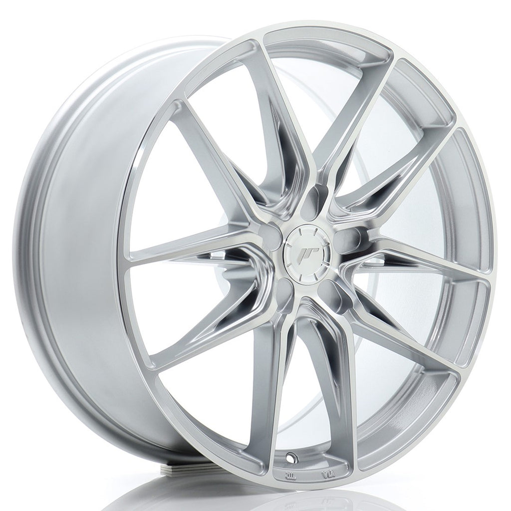 Cerchio in Lega JAPAN RACING JR44 19x8 ET20-40 5H con foratura su misura Silver w/ Machined Face