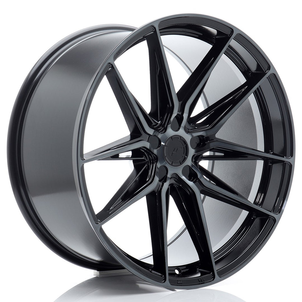 Cerchio in Lega JAPAN RACING JR44 21x11 ET11-46 5H con foratura su misura Black Machined w/ Tinted Face