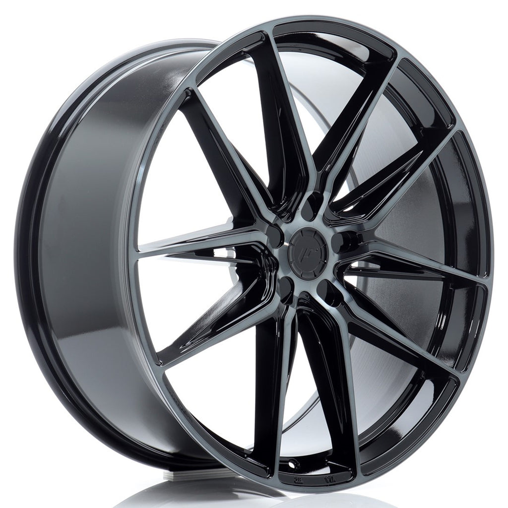 Cerchio in Lega JAPAN RACING JR44 22x10 ET20-46 5H con foratura su misura Black Machined w/ Tinted Face
