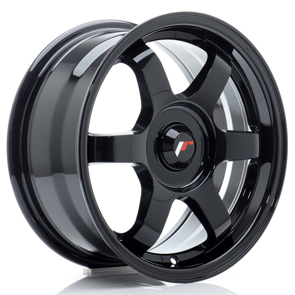 Cerchio in Lega JAPAN RACING JR3 15x7 ET25-42 con foratura su misura Gloss Black