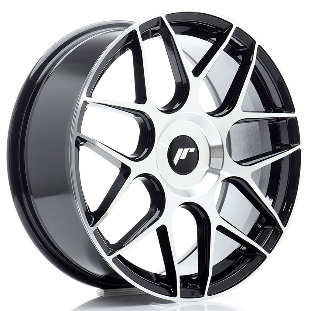 Cerchio in Lega JAPAN RACING JR18 18x7.5 ET20-40 con foratura su misura Black Machined Face