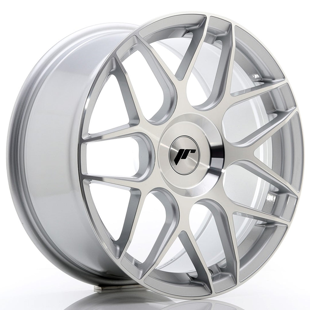 Cerchio in Lega JAPAN RACING JR18 18x8.5 ET20-45 con foratura su misura Silver Machined Face