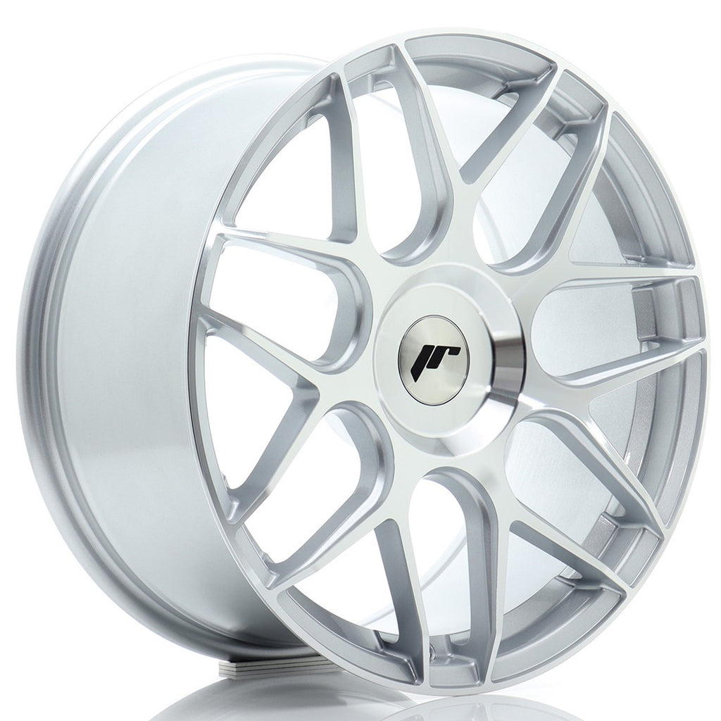 Cerchio in Lega JAPAN RACING JR18 18x8,5 ET20-45 con foratura su misura Silver Machined Face