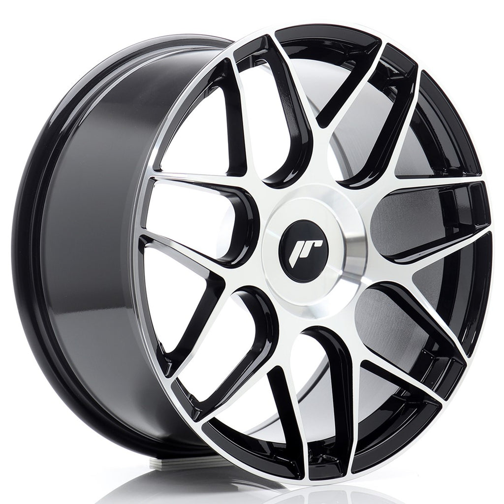 Cerchio in Lega JAPAN RACING JR18 18x8.5 ET20-45 con foratura su misura Black Machined Face