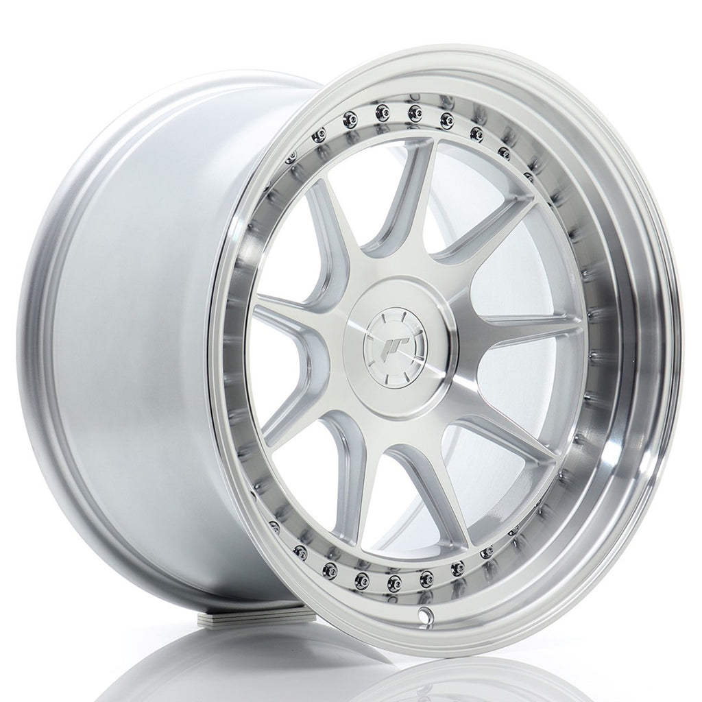 Cerchio in Lega JAPAN RACING JR47 18x10,5 ET15-22 5H con foratura su misura Silver Machined Face