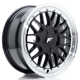 Cerchio in Lega JAPAN RACING JR23 16x7 ET20-45 5H con foratura su misura Gloss Black w/Machined Lip