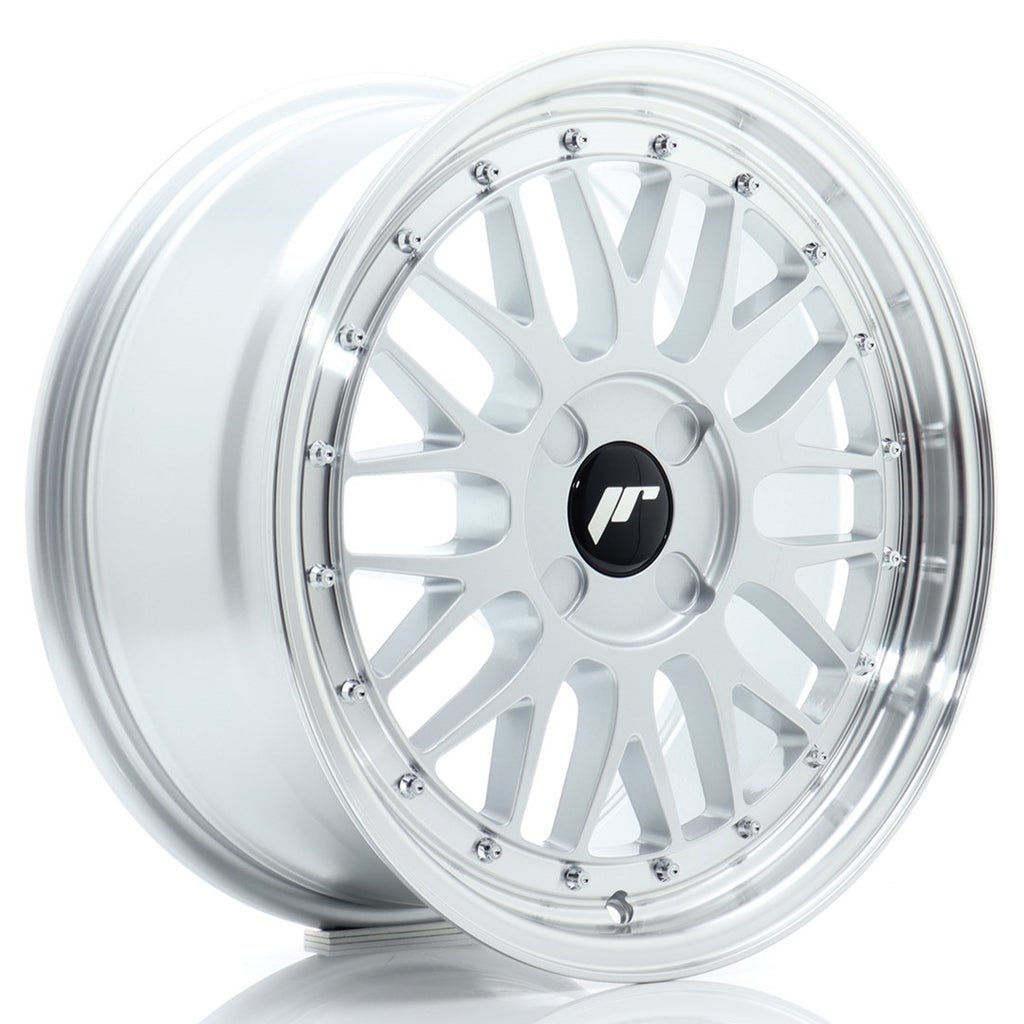 Cerchio in Lega JAPAN RACING JR23 17x8 ET20-45 4H con foratura su misura Hyper Silver w/ Machined Lip