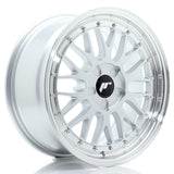 Cerchio in Lega JAPAN RACING JR23 17x8 ET20-45 5H con foratura su misura Hyper Silver w/ Machined Lip