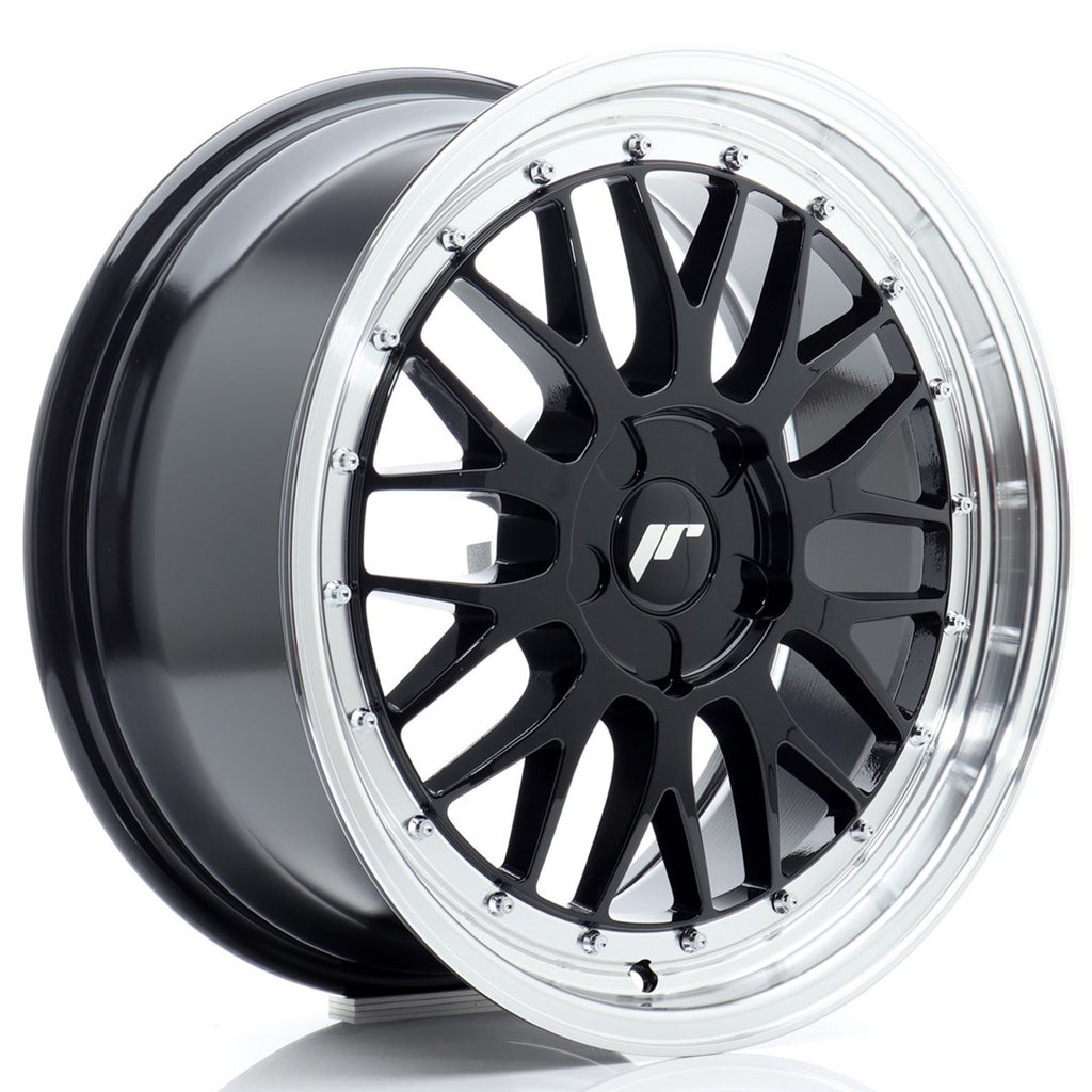 Cerchio in Lega JAPAN RACING JR23 18x8 ET20-42 5H con foratura su misura Glossy Black w/Machined Lip