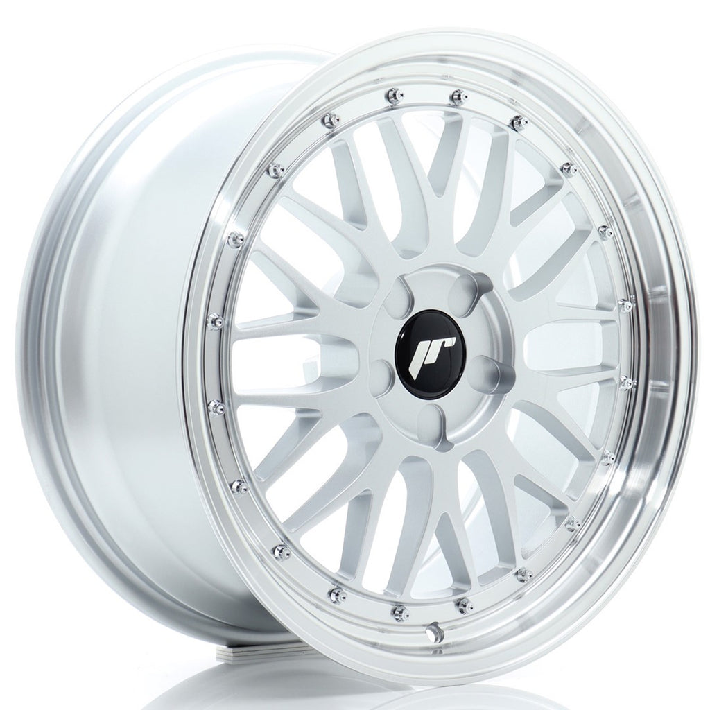 Cerchio in Lega JAPAN RACING JR23 18x8 ET20-42 5H con foratura su misura Hyper Silver w/Machined Lip