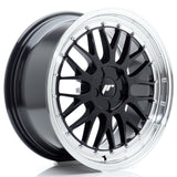 Cerchio in Lega JAPAN RACING JR23 18x8.5 ET20-48 5H con foratura su misura Gloss Black w/Machined Lip