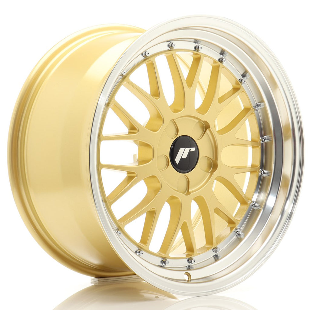 Cerchio in Lega JAPAN RACING JR23 18x9,5 ET20-48 5H con foratura su misura Gold w/ Machined Lip