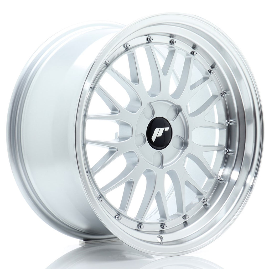 Cerchio in Lega JAPAN RACING JR23 18x9,5 ET20-48 5H con foratura su misura Hyper Silver w/ Machined Lip