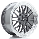 Cerchio in Lega JAPAN RACING JR23 19x8 ET20-40 5H con foratura su misura Hyper Gray w/Machined Lip