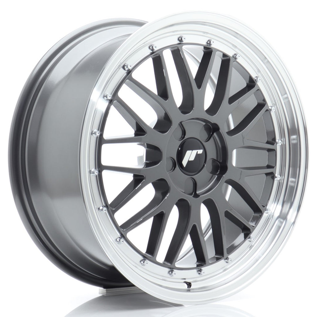 Cerchio in Lega JAPAN RACING JR23 19x8.5 ET20-45 5H con foratura su misura Hyper Gray w/ Machined Lip