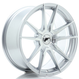 Cerchio in Lega JAPAN RACING JR21 18x8.5 ET20-45 con foratura su misura Silver Machined Face