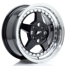 Cerchio in Lega JAPAN RACING JR6 15x7 ET35 4x100 Gloss Black w/ Machined Lip