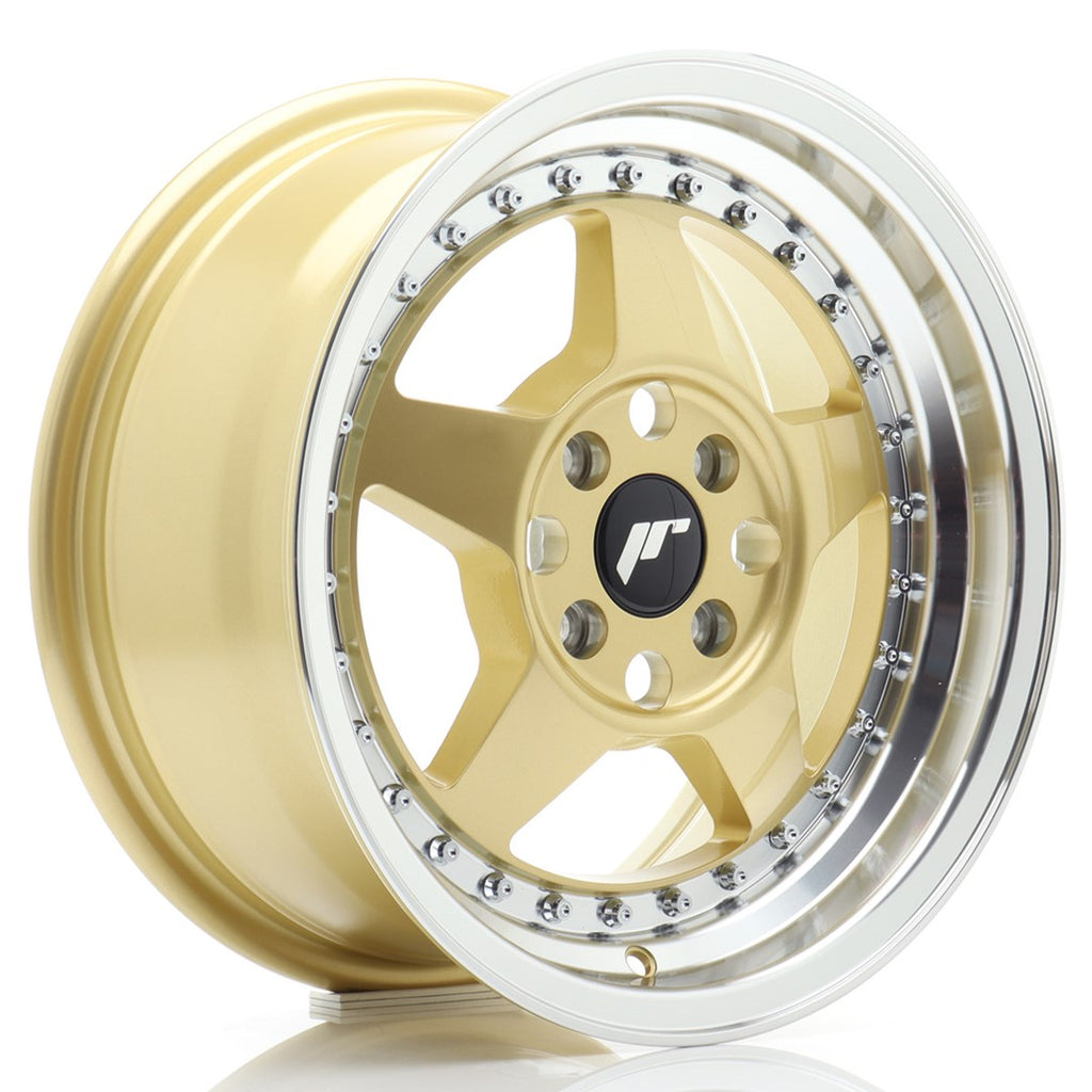 Cerchio in Lega JAPAN RACING JR6 15x7 ET35 4x100 Gold w/Machined Lip