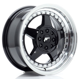 Cerchio in Lega JAPAN RACING JR6 15x7 ET25 4x100/108 Gloss Black w/ Machined Lip