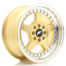 Carica l'immagine nel visualizzatore di Gallery, Cerchio in Lega JAPAN RACING JR6 15x7 ET25 4x100/108 Gold w/ Machined Lip
