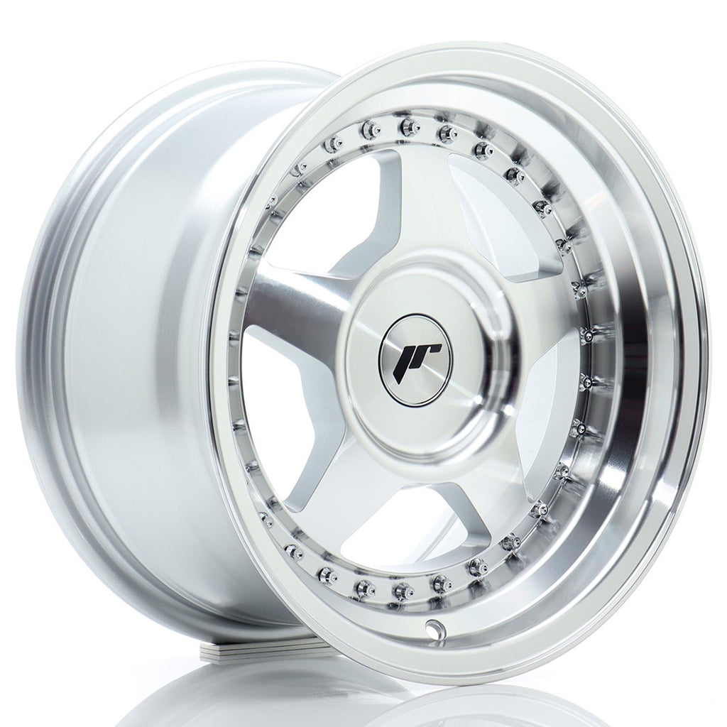 Cerchio in Lega JAPAN RACING JR6 15x8 ET25 con foratura su misura Silver Machined Face