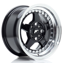 Load image into Gallery viewer, Cerchio in Lega JAPAN RACING JR6 15x8 ET25 4x100 Gloss Black w/Machined Lip