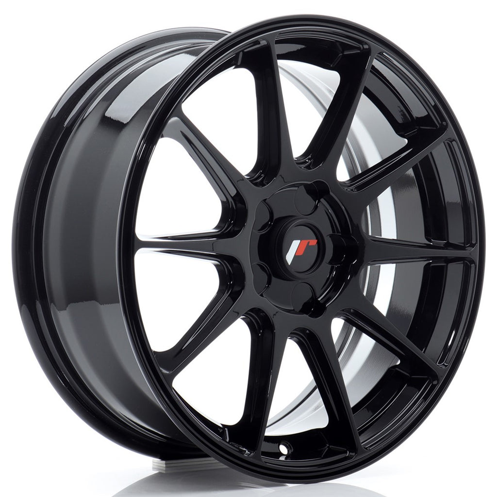 Cerchio in Lega JAPAN RACING JR11 17x7 ET20-38 5H con foratura su misura Gloss Black