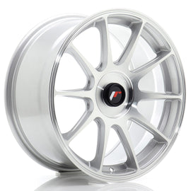 Cerchio in Lega JAPAN RACING JR11 17x8 ET20-35 con foratura su misura Silver Machined Face