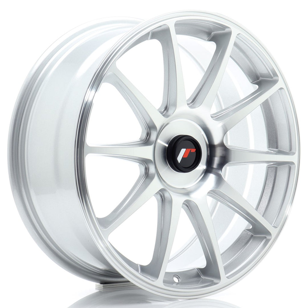 Cerchio in Lega JAPAN RACING JR11 18x7,5 ET20-40 con foratura su misura Silver Machined Face